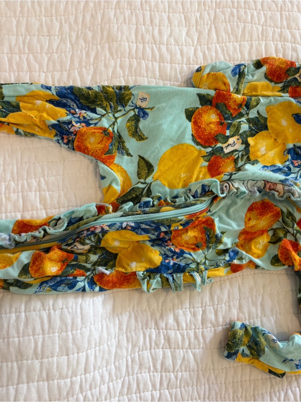 Posh Peanut Lemon Print Sleep Sack in Yellow & Aqua